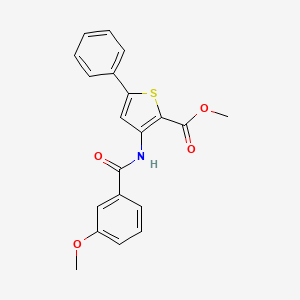 molecular formula C20H17NO4S B6524437 methyl 3-(3-methoxybenzamido)-5-phenylthiophene-2-carboxylate CAS No. 477326-32-2
