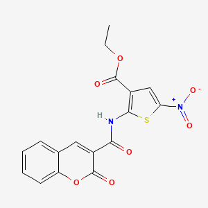 molecular formula C17H12N2O7S B6524443 ethyl 5-nitro-2-(2-oxo-2H-chromene-3-amido)thiophene-3-carboxylate CAS No. 477491-29-5