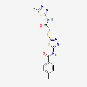 4-methyl-N-[5-({[(5-methyl-1,3,4-thiadiazol-2-yl)carbamoyl]methyl}sulfanyl)-1,3,4-thiadiazol-2-yl]benzamide