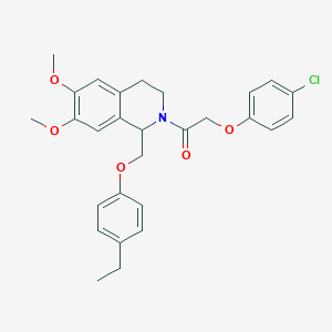 2-(4-chlorophenoxy)-1-{1-[(4-ethylphenoxy)methyl]-6,7-dimethoxy-1,2,3,4-tetrahydroisoquinolin-2-yl}ethan-1-one