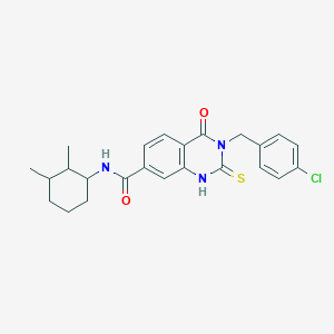 B6524506 3-[(4-chlorophenyl)methyl]-N-(2,3-dimethylcyclohexyl)-4-oxo-2-sulfanylidene-1,2,3,4-tetrahydroquinazoline-7-carboxamide CAS No. 444185-03-9