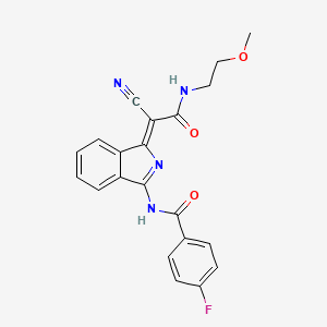 N-[(1Z)-1-{cyano[(2-methoxyethyl)carbamoyl]methylidene}-1H-isoindol-3-yl]-4-fluorobenzamide