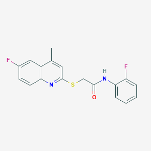molecular formula C18H14F2N2OS B6524520 2-[(6-fluoro-4-methylquinolin-2-yl)sulfanyl]-N-(2-fluorophenyl)acetamide CAS No. 683780-23-6