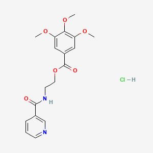 molecular formula C18H21ClN2O6 B6524527 2-[(pyridin-3-yl)formamido]ethyl 3,4,5-trimethoxybenzoate hydrochloride CAS No. 416842-16-5