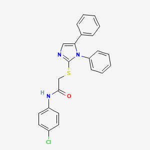 molecular formula C23H18ClN3OS B6524540 N-(4-chlorophenyl)-2-[(1,5-diphenyl-1H-imidazol-2-yl)sulfanyl]acetamide CAS No. 933241-61-3