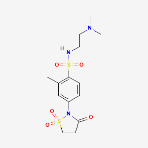 N-[2-(dimethylamino)ethyl]-2-methyl-4-(1,1,3-trioxo-1lambda6,2-thiazolidin-2-yl)benzene-1-sulfonamide