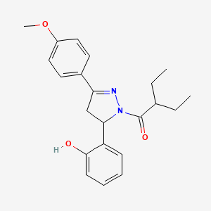 2-ethyl-1-[5-(2-hydroxyphenyl)-3-(4-methoxyphenyl)-4,5-dihydro-1H-pyrazol-1-yl]butan-1-one