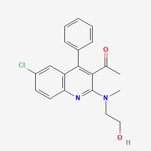 1-{6-chloro-2-[(2-hydroxyethyl)(methyl)amino]-4-phenylquinolin-3-yl}ethan-1-one