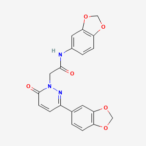 N-(2H-1,3-benzodioxol-5-yl)-2-[3-(2H-1,3-benzodioxol-5-yl)-6-oxo-1,6-dihydropyridazin-1-yl]acetamide