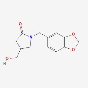 1-[(2H-1,3-benzodioxol-5-yl)methyl]-4-(hydroxymethyl)pyrrolidin-2-one