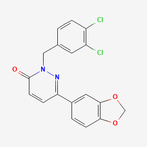 molecular formula C18H12Cl2N2O3 B6524686 6-(2H-1,3-benzodioxol-5-yl)-2-[(3,4-dichlorophenyl)methyl]-2,3-dihydropyridazin-3-one CAS No. 899990-38-6