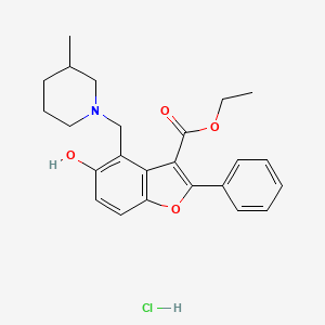 molecular formula C24H28ClNO4 B6524715 ethyl 5-hydroxy-4-[(3-methylpiperidin-1-yl)methyl]-2-phenyl-1-benzofuran-3-carboxylate hydrochloride CAS No. 1093061-23-4