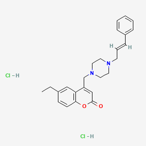 6-ethyl-4-({4-[(2E)-3-phenylprop-2-en-1-yl]piperazin-1-yl}methyl)-2H-chromen-2-one dihydrochloride