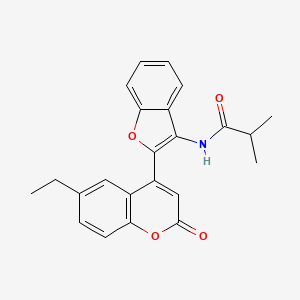 molecular formula C23H21NO4 B6524739 N-[2-(6-ethyl-2-oxo-2H-chromen-4-yl)-1-benzofuran-3-yl]-2-methylpropanamide CAS No. 929373-13-7