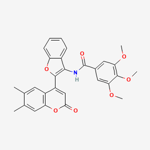 molecular formula C29H25NO7 B6524743 N-[2-(6,7-dimethyl-2-oxo-2H-chromen-4-yl)-1-benzofuran-3-yl]-3,4,5-trimethoxybenzamide CAS No. 929490-19-7