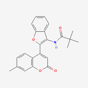 molecular formula C23H21NO4 B6524757 2,2-dimethyl-N-[2-(7-methyl-2-oxo-2H-chromen-4-yl)-1-benzofuran-3-yl]propanamide CAS No. 929450-63-5