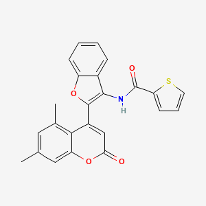molecular formula C24H17NO4S B6524763 N-[2-(5,7-dimethyl-2-oxo-2H-chromen-4-yl)-1-benzofuran-3-yl]thiophene-2-carboxamide CAS No. 929373-15-9