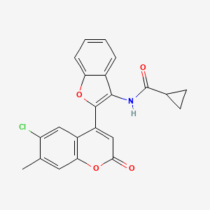 N-[2-(6-chloro-7-methyl-2-oxo-2H-chromen-4-yl)-1-benzofuran-3-yl]cyclopropanecarboxamide