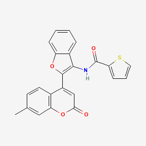 B6524787 N-[2-(7-methyl-2-oxo-2H-chromen-4-yl)-1-benzofuran-3-yl]thiophene-2-carboxamide CAS No. 929490-23-3