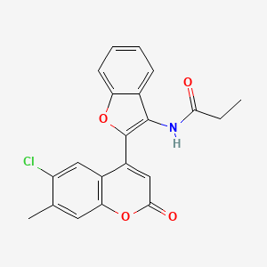 N-[2-(6-chloro-7-methyl-2-oxo-2H-chromen-4-yl)-1-benzofuran-3-yl]propanamide
