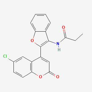 molecular formula C20H14ClNO4 B6524807 N-[2-(6-chloro-2-oxo-2H-chromen-4-yl)-1-benzofuran-3-yl]propanamide CAS No. 929373-21-7