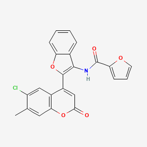 N-[2-(6-chloro-7-methyl-2-oxo-2H-chromen-4-yl)-1-benzofuran-3-yl]furan-2-carboxamide