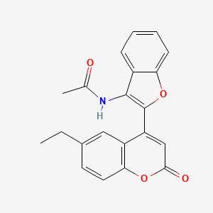 molecular formula C21H17NO4 B6524819 N-[2-(6-ethyl-2-oxo-2H-chromen-4-yl)-1-benzofuran-3-yl]acetamide CAS No. 929373-23-9