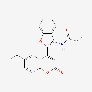 molecular formula C22H19NO4 B6524825 N-[2-(6-ethyl-2-oxo-2H-chromen-4-yl)-1-benzofuran-3-yl]propanamide CAS No. 929450-75-9