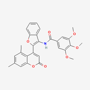 N-[2-(5,7-dimethyl-2-oxo-2H-chromen-4-yl)-1-benzofuran-3-yl]-3,4,5-trimethoxybenzamide