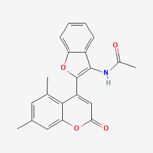molecular formula C21H17NO4 B6524840 N-[2-(5,7-dimethyl-2-oxo-2H-chromen-4-yl)-1-benzofuran-3-yl]acetamide CAS No. 929490-29-9