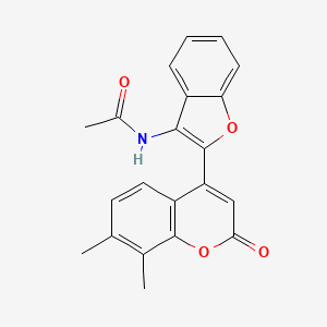molecular formula C21H17NO4 B6524846 N-[2-(7,8-dimethyl-2-oxo-2H-chromen-4-yl)-1-benzofuran-3-yl]acetamide CAS No. 929450-78-2