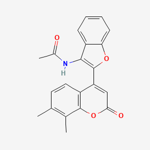 B6524846 N-[2-(7,8-dimethyl-2-oxo-2H-chromen-4-yl)-1-benzofuran-3-yl]acetamide CAS No. 929450-78-2