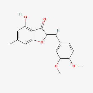 (2Z)-2-[(3,4-dimethoxyphenyl)methylidene]-4-hydroxy-6-methyl-2,3-dihydro-1-benzofuran-3-one