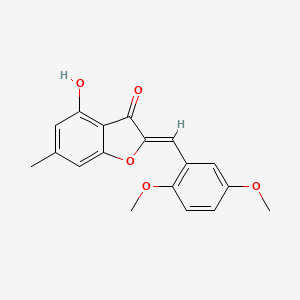 (2Z)-2-[(2,5-dimethoxyphenyl)methylidene]-4-hydroxy-6-methyl-2,3-dihydro-1-benzofuran-3-one