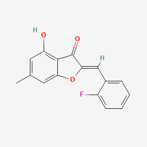 (2Z)-2-[(2-fluorophenyl)methylidene]-4-hydroxy-6-methyl-2,3-dihydro-1-benzofuran-3-one