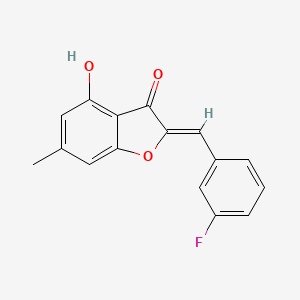 (2Z)-2-[(3-fluorophenyl)methylidene]-4-hydroxy-6-methyl-2,3-dihydro-1-benzofuran-3-one
