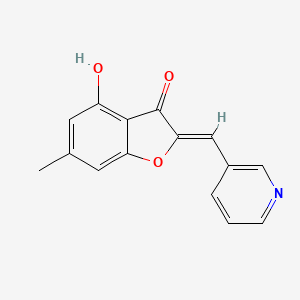 B6524919 (2Z)-4-hydroxy-6-methyl-2-[(pyridin-3-yl)methylidene]-2,3-dihydro-1-benzofuran-3-one CAS No. 929389-30-0