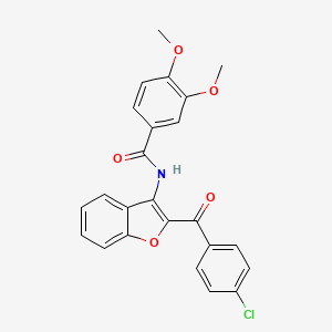 molecular formula C24H18ClNO5 B6525048 N-[2-(4-chlorobenzoyl)-1-benzofuran-3-yl]-3,4-dimethoxybenzamide CAS No. 929390-69-2