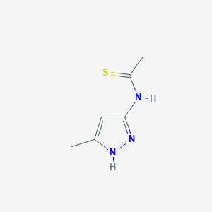 molecular formula C6H9N3S B065251 N-(5-methyl-1H-pyrazol-3-yl)ethanethioamide CAS No. 161153-68-0