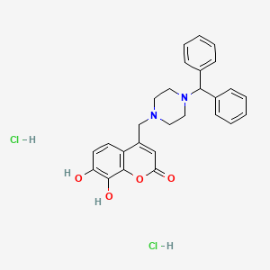 molecular formula C27H28Cl2N2O4 B6525112 4-((4-benzhydrylpiperazin-1-yl)methyl)-7,8-dihydroxy-2H-chromen-2-one dihydrochloride CAS No. 1177916-16-3