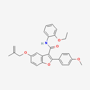 molecular formula C28H27NO5 B6525219 N-(2-ethoxyphenyl)-2-(4-methoxyphenyl)-5-[(2-methylprop-2-en-1-yl)oxy]-1-benzofuran-3-carboxamide CAS No. 929428-18-2