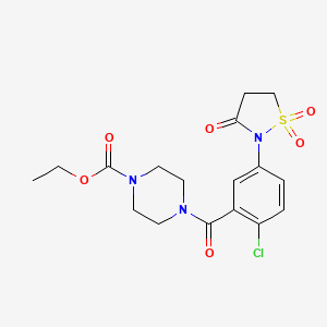 molecular formula C17H20ClN3O6S B6525482 ethyl 4-[2-chloro-5-(1,1,3-trioxo-1lambda6,2-thiazolidin-2-yl)benzoyl]piperazine-1-carboxylate CAS No. 919670-62-5