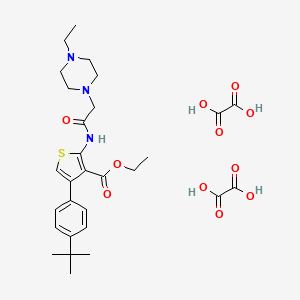 molecular formula C29H39N3O11S B6525656 ethyl 4-(4-tert-butylphenyl)-2-[2-(4-ethylpiperazin-1-yl)acetamido]thiophene-3-carboxylate; bis(oxalic acid) CAS No. 1135019-01-0