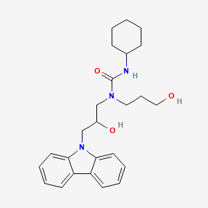 molecular formula C25H33N3O3 B6525833 3-[3-(9H-carbazol-9-yl)-2-hydroxypropyl]-1-cyclohexyl-3-(3-hydroxypropyl)urea CAS No. 942841-13-6