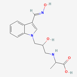 B6525844 2-[(2-hydroxy-3-{3-[(1E)-(hydroxyimino)methyl]-1H-indol-1-yl}propyl)amino]propanoic acid CAS No. 1103993-70-9