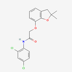 molecular formula C18H17Cl2NO3 B6525896 N-(2,4-dichlorophenyl)-2-[(2,2-dimethyl-2,3-dihydro-1-benzofuran-7-yl)oxy]acetamide CAS No. 946358-67-4
