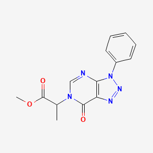 molecular formula C14H13N5O3 B6526044 methyl 2-{7-oxo-3-phenyl-3H,6H,7H-[1,2,3]triazolo[4,5-d]pyrimidin-6-yl}propanoate CAS No. 892479-65-1