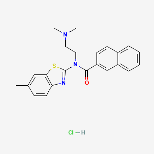 molecular formula C23H24ClN3OS B6526046 N-[2-(dimethylamino)ethyl]-N-(6-methyl-1,3-benzothiazol-2-yl)naphthalene-2-carboxamide hydrochloride CAS No. 1135224-84-8