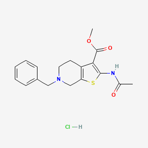 molecular formula C18H21ClN2O3S B6526076 methyl 6-benzyl-2-acetamido-4H,5H,6H,7H-thieno[2,3-c]pyridine-3-carboxylate hydrochloride CAS No. 1135226-17-3