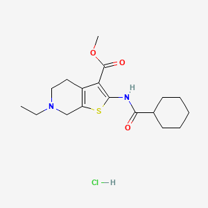 molecular formula C18H27ClN2O3S B6526124 methyl 2-cyclohexaneamido-6-ethyl-4H,5H,6H,7H-thieno[2,3-c]pyridine-3-carboxylate hydrochloride CAS No. 1135225-77-2